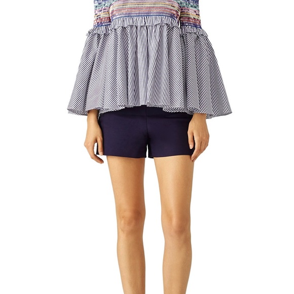 Petersyn Davenport off-the-shoulder smocked top size Large 100% cotton girly - Picture 1 of 9